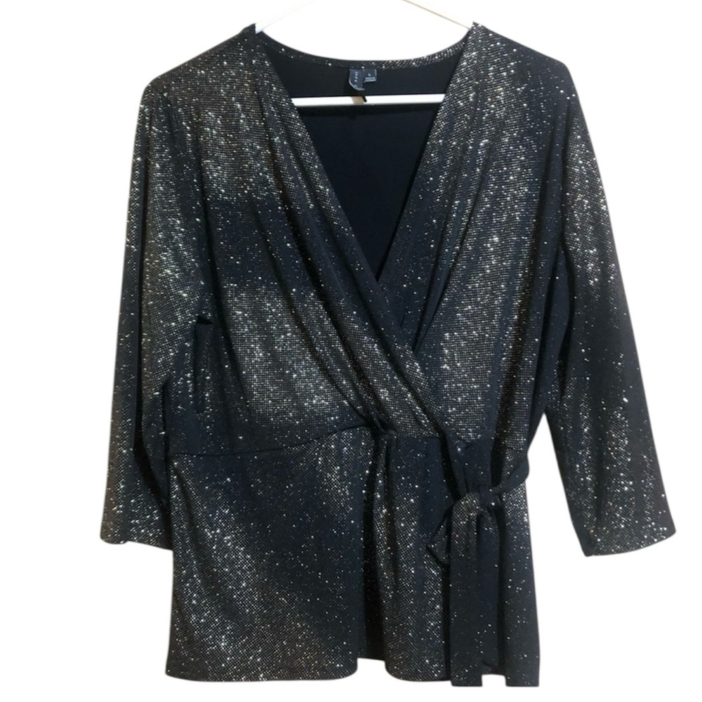 Black Blouse with Gold Details